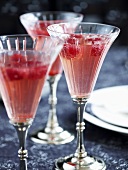 Champagne raspberry cocktail