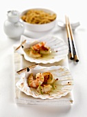 Scallops and prawns in lime sauce