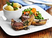 Lamb chops with boiled potatoes