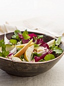 Radicchio, pear and watercress salad with hazelnut dressing