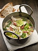 Ribollita (Cabbage and bean soup with bacon, Italy)