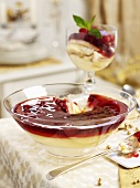 Raspberry trifle for Christmas