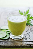 A glass of apple and cucumber juice