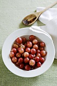 A plate of gooseberries