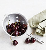 Cherries in a colander