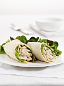 Wraps mit Hähnchen und Blattsalat