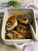 Chicken breast with a lemon and honey glaze