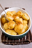 Roast potatoes in a serving bowl