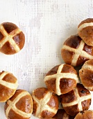 Hot cross buns (seen from above)