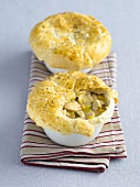 Chicken pies with mushrooms and sweetcorn