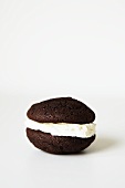 Chocolate Whoopie pie, wrapped with string
