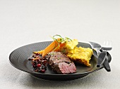Reindeer fillet with lingonberry chutney