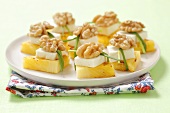 Grilled pineapple with feta and walnuts