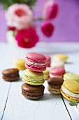 Coloured macarons