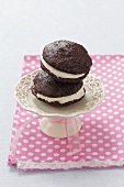 Chocolate whoopie pies with a marshmallow filling