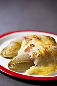 Chicory with ham and cheese