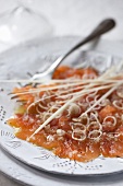 Salmon carpaccio with lemon grass