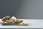 An arrangement of Italian cake and biscuits