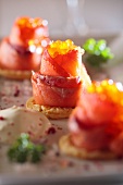 Blinis with smoked salmon and caviar