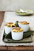 Cheese-spinach souffles