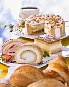 Various frozen cakes and baked goods