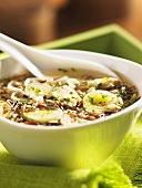 Wild rice soup with chicken and ginger