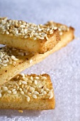 Mouillettes (toasted bread) with sesame