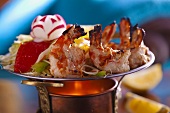 Grilled shrimp with vegetables