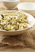 Potato salad with pesto and feta