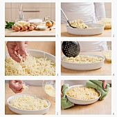 Preparing cheese spätzle
