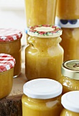 Several jars of quince jam