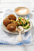 Falafel with courgette salad