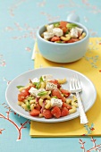 Pasta salad with watermelon and feta