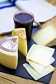 Various types of hard cheese