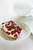 Raspberry cheesecake slice
