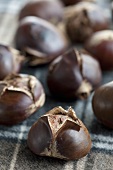 Chestnuts cut open