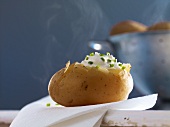 A jacket potato with chive quark
