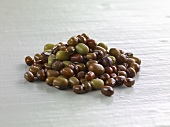 Brown and green mung beans