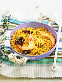 Reis mit Garnelen und Oktopus (Spanien)