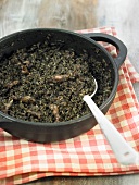 Arroz negro (black rice, Spain) with squid