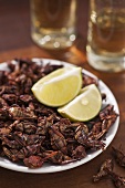 Chapulines (fried grasshoppers, Mexico)