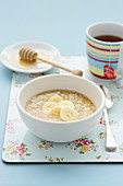 Porridge with honey and bananas