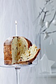 Panettone (traditional Christmas cake with candles)