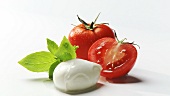 Tomaten, Mozzarella und Basilikum
