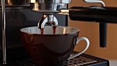 A cup of coffee being made
