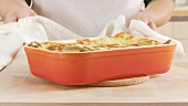 Lasagne in a baking dish