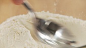 A well being made in flour