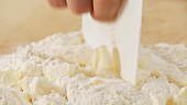Butter and flour being mixed