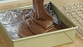 Chocolate fudge being prepared