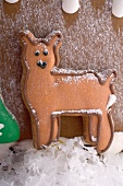 A Christmas biscuit (a gingerbread reindeer)